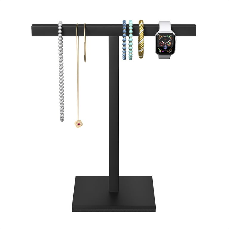 Matte Black Free Standing Towel Stand – 304 Stainless Steel, No Drill, 16.9" Tall, For Bathroom Or Kitchen Counter