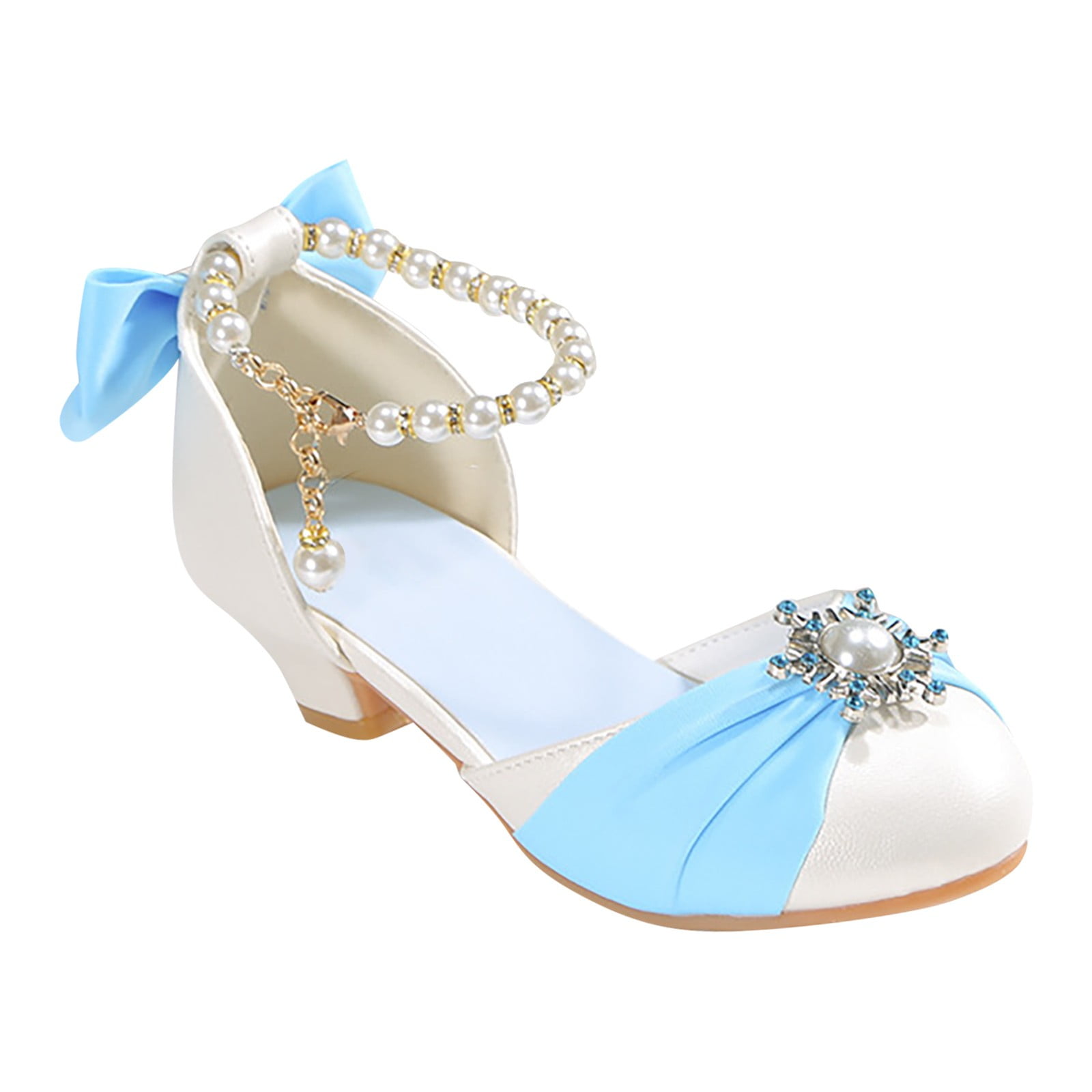 nsendm Girls Sandal Little Kid Female Youth Slides Girls Sandals Anti Slip Closed Toe Crystal Princess Shoes Wedding Flower Girl Girls Sneaker Sandals