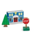 thumbnail image 4 of Melissa & Doug Wooden Town Play Set With Storage Tray (32 piece), Child, 4 of 9