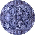 thumbnail image 1 of Ahgly Company Machine Washable Indoor Round Animal Blue Traditional Area Rugs, 3' Round, 1 of 4