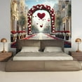 thumbnail image 2 of Romantic Floral Valentine Backdrop White Red Rose Arch Wedding Photography Background Red Heart Balloons Valentine's Party Decorations Banner Supplies Photo Booth Props, 2 of 3