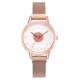 thumbnail image 1 of Reloj de pulsera de cuarzo con esfera redonda y correa de malla de aleación informal de moda simple para mujer (rosa), 1 of 2