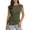 Green, variant on Women's Ruched Wrap Cap Sleeve Tops, Crew Neck Asymmetrical Hem Slim Fit Top, Elegant Draped Casual Trendy Summer