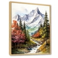thumbnail image 2 of Designart "Serene Creek At Mountain Summit" Landscape Mountains Floater Framed Canvas Art Print, 2 of 5