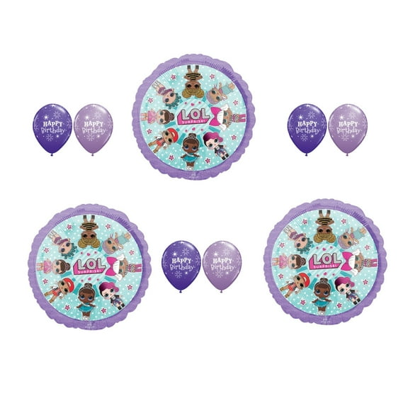 Set of 3 Birthday Party LOL Balloons Decoration Supplies Three