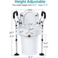 thumbnail image 2 of ELENKER Stand Alone Raised Toilet Seat with Widened Handles, Medical Raised Commode Toilet Seat for Elderly, Handicap, 2 of 6