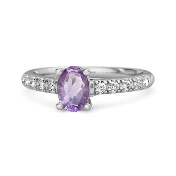 Solitaire 1.50 Ctw Amethyst 925 Sterling Silver Floating Halo Bridal Women Mother's Day Gift Ring