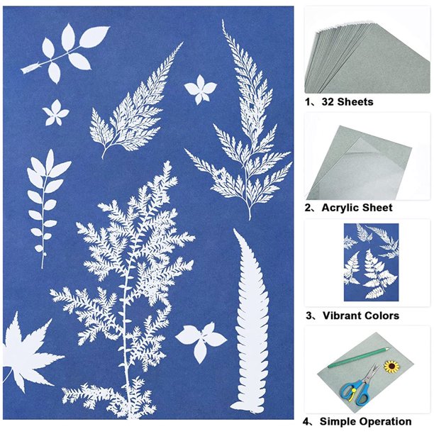 90 Feuilles de Papier Cyanotype, Kit de Papier d'Art Solaire, Papier à Dessin Solaire pour Enfants et Adultes, Arts et Artisanat 90 Feuilles de Papier Cyanotype, Kit de Papier d'Art Solaire, Papier à Dessin Solaire pour Enfants et Adultes, Arts et Artisanat