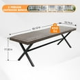 thumbnail image 4 of INTER HUT 2-Person Outdoor Wicker Bench for Garden Patio Porch, All-Weather Furniture with 450lb Capacity, Brown, 4 of 9