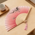 thumbnail image 3 of Paper Fan Decorations Classical Antique Style Folding Fan with Tassel for Stage Props and Wedding, 3 of 7