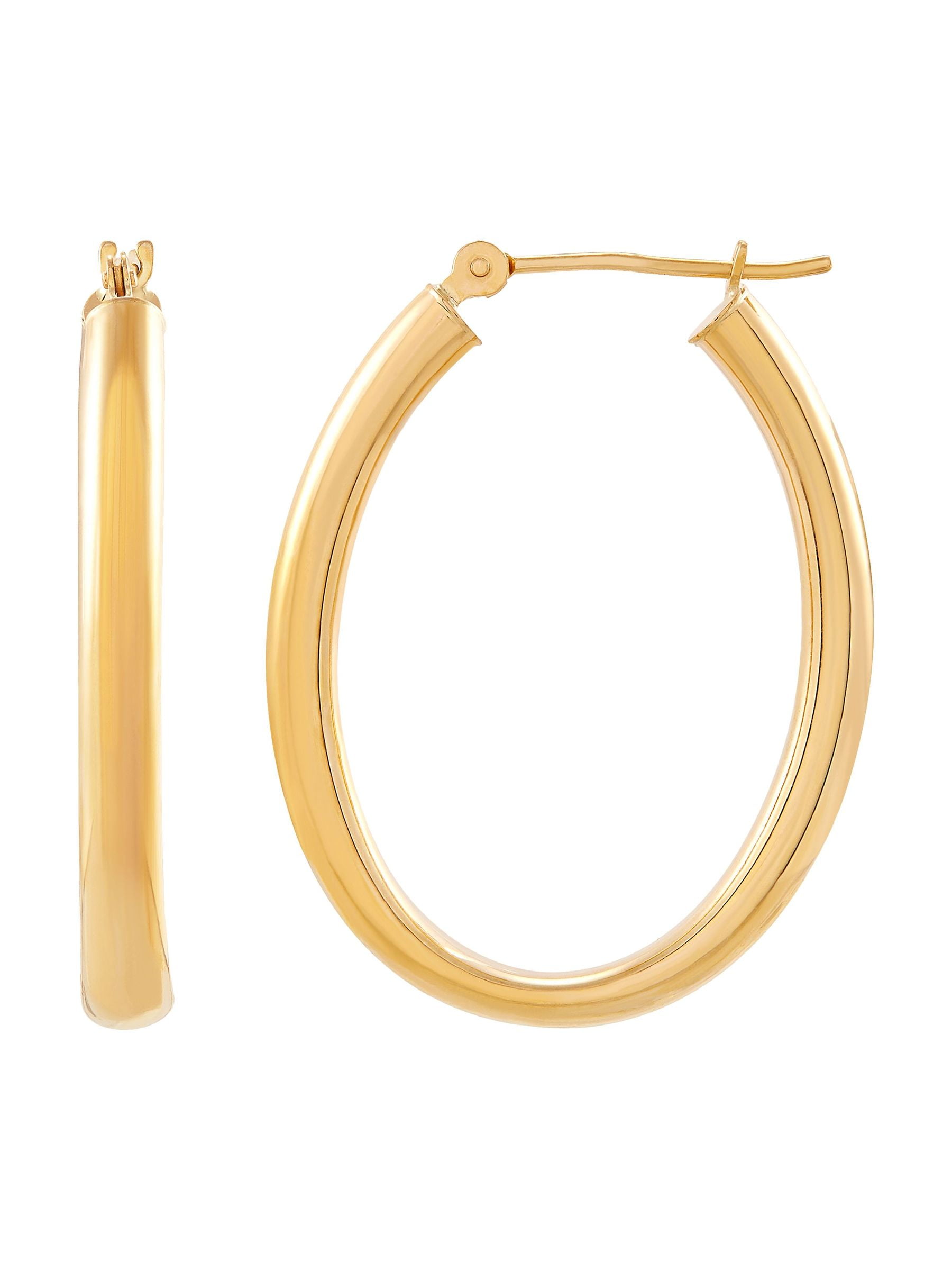Ladies 14ct 9ct Yellow Gold GF Lab Created diamond 20mm Hoop Huggies Earrings