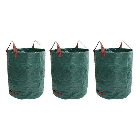 3 bolsas plegables para cestas de hojas, bolsas de basura de jardín resistentes con 4 asas reforzadas, bolsa de hojas reutilizable para basura de Zulema bolsas de césped