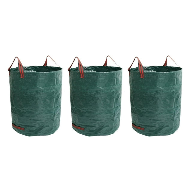 3 bolsas plegables para cestas de hojas, bolsas de basura de jardín resistentes con 4 asas reforzadas, bolsa de hojas reutilizable para basura de Zulema bolsas de césped