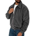 thumbnail image 5 of Men's Corduroy Jacket Full Zip Vintage Coat Casual Fall Windbreaker with Pockets Lightweight Classic Turn Down Collar Outerwear Retro Spring Winter Streetwear, 5 of 8