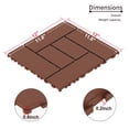 thumbnail image 3 of Miniyam 44 Pcs Interlocking Deck Tiles, 12" x 12", Polypropylene, for Outdoor Balcony Garden Brown, 3 of 9