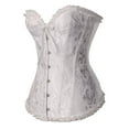 thumbnail image 4 of LEKODE corset tops for women western corset top denim bustier mens shawl Women's Lace Corset Satin Corset Cutting Push-up Belt Waist Trainer Burner White S, 4 of 9