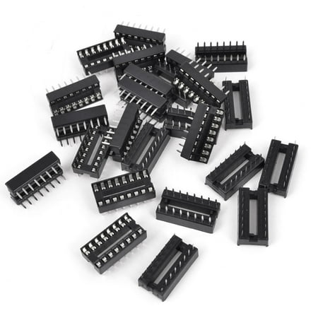 Unique Bargains 25 Pcs 2.54mm PCB Board 2 Row 16-Pin DIP Solder Type IC Socket