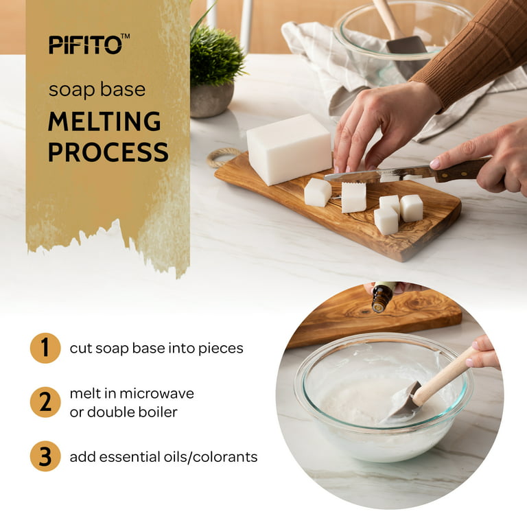 Pifito Shea Butter Melt and Pour Soap Base (5 lb) Bulk Premium 100% Natural Glycerin Soap Base Luxurious Soap Making Supplies