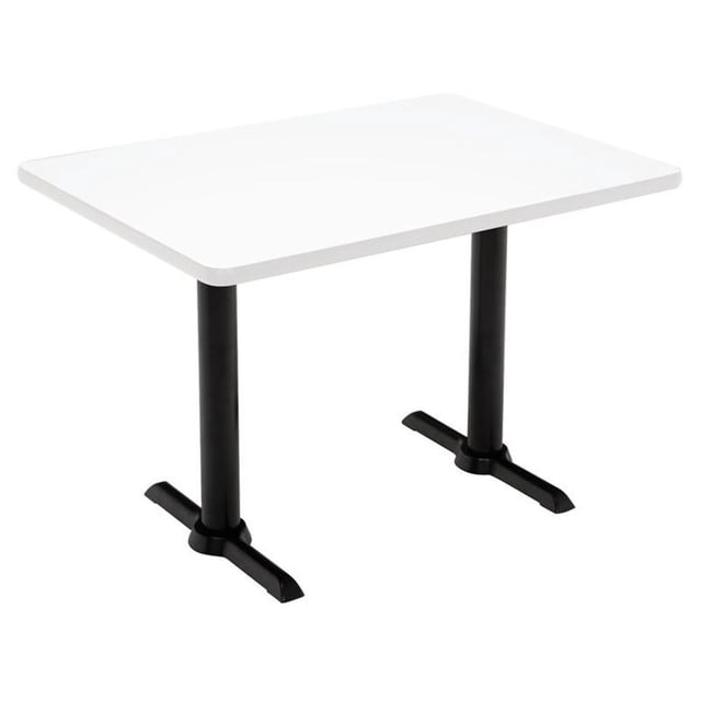 Pemberly Row 30" x 48" Bistro Height Conference Table - White - Black T Base