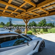 Backyard Discovery Kingsport 20x12 Cedar Wood Carport, Galvanized Steel Roof, PowerPort