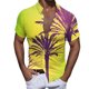 thumbnail image 1 of Camisas De Lino Para Hombre Hombres Casual Manga corta Primavera Verano Turndown Neck 3D Impreso Camisas Moda Top Blusa Camisas (Green, XXL), 1 of 4