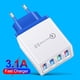 thumbnail image 4 of Cargador de teléfono LED de carga rápida USB de 4 puertos Adaptador de corriente UE (Azul), 4 of 9