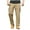 Khaki, variant on Turilly Mens Outdoor Cargo Pants Solid Color Casual Clothes Pockets Full Length Pants with Elastic Waist