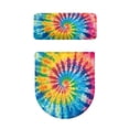 thumbnail image 5 of HELLHERO Elastic Fabric Bathroom Toilet Lid Cover Set & Dustproof Toilet Covers Set & Soft for Indoor Home Fits All Toilet Shapes, Tie dye, 5 of 8