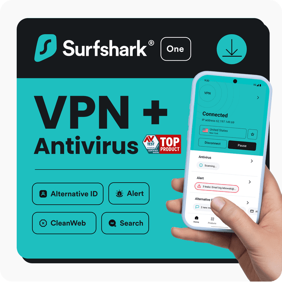 SurfShark One service 1-Year subscription (Digital Download)