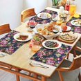 thumbnail image 2 of Pioneer Flower Floral Print Pattern Summer Placemats Table Placemats Set Of 4-Linen Kitchen Washable Placemats Table Mats 12x18 Inch Non-Slip Heat Resistant, 2 of 5