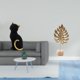 thumbnail image 2 of Figura de escritorio, estatua de gato, escultura de hoja, decoración de metal, adorno creativo, figura de resina, diseño moderno, adecuada para oficin, 2 of 8