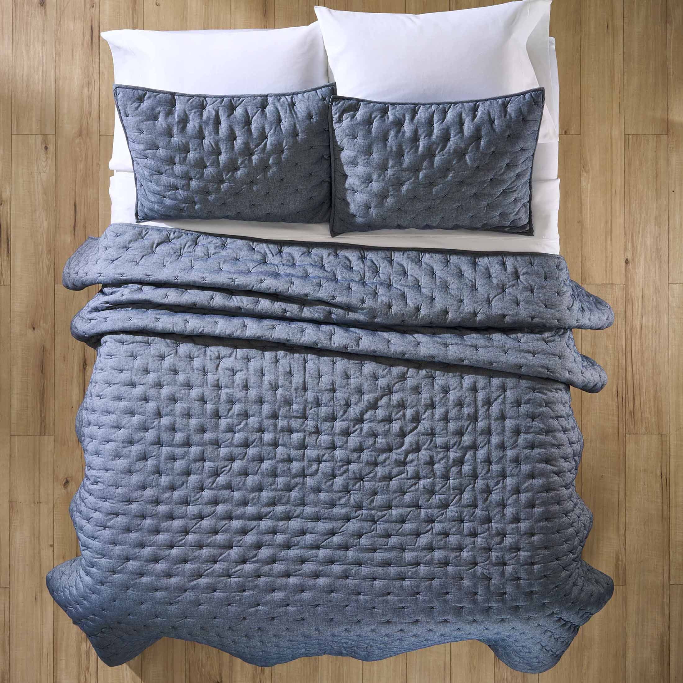 Better Homes & Gardens Indigo Chambray Pillow Shams, Standard (2 Count)