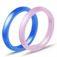 thumbnail image 3 of 3mm Blue/White/Black/Pink Ceramic Wedding Band Women's Engagement Ring Size 6-9, 3 of 9