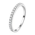 thumbnail image 5 of Anillo de bodas pequeño brillante de plata esterlina S925 para parejas, anillo de fila con diamantes de moissanita, anillo de pareja a juego para mujer, 5 of 5