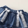 thumbnail image 6 of Shadoumai Girls Embroidered Short Sleeve Top Denim Shorts Summer Outfit Bow Cute Details Casual Playful Ensemble For Toddler Kid Back to School Outfits, 6 of 8
