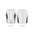 thumbnail image 3 of MUGBREW 11 Oz Ceramic Tea Cup Coffee Mug, Black White Tuxedo Cat Vector Portrait, 3 of 7