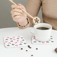 thumbnail image 6 of Lsque Flower on ladybirds Pattern 4" Drink Coasters Set of 6, Leather Absorbent Coasters, Table Coaster Set Decorative Coffee Cup Coasters Housewarming Gift,Square, 6 of 7