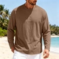 thumbnail image 2 of Quick Dry Tops for Men Solid Color Round Neck Long Sleeved Casual Sports Fitness Clothes for Daily Wear, 2 of 6