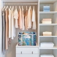 thumbnail image 4 of Yayeee Collapsible Cube Storage Bin with Lid Fabric Closet Decorative Basket with Handles, Blue Sea, 4 of 7