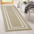 thumbnail image 5 of Washable Skid-Resistant Runner Rug, Border, Beige and White, 26" x 60", 5 of 8