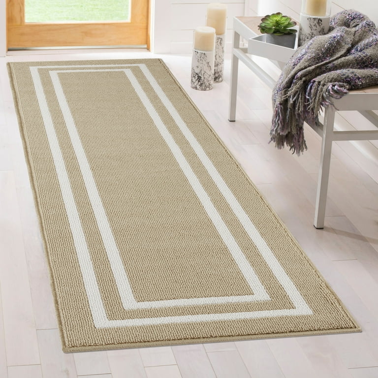 Style Selections 2 X 6 (ft) Brown Indoor Border Machine Washable Runner Rug  in the Rugs department at