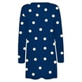 thumbnail image 4 of IROINNID Cardigan for Women Open Front Deals Lightweight Outerwear Long Sleeve Dot Printed Cardigan Casual Coat with Pocket,Dark Blue, 4 of 5