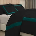 thumbnail image 5 of DNG Creations 5 Piece Full Black And Teal Border Line Pattern Duvet Cover - 100% Egyptian Cotton, 800 Thread Count ( Oversized King ), 5 of 5