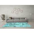thumbnail image 3 of Ahgly Company Indoor Square Patchwork Light Blue Transitional Area Rugs, 8' Square, 3 of 4