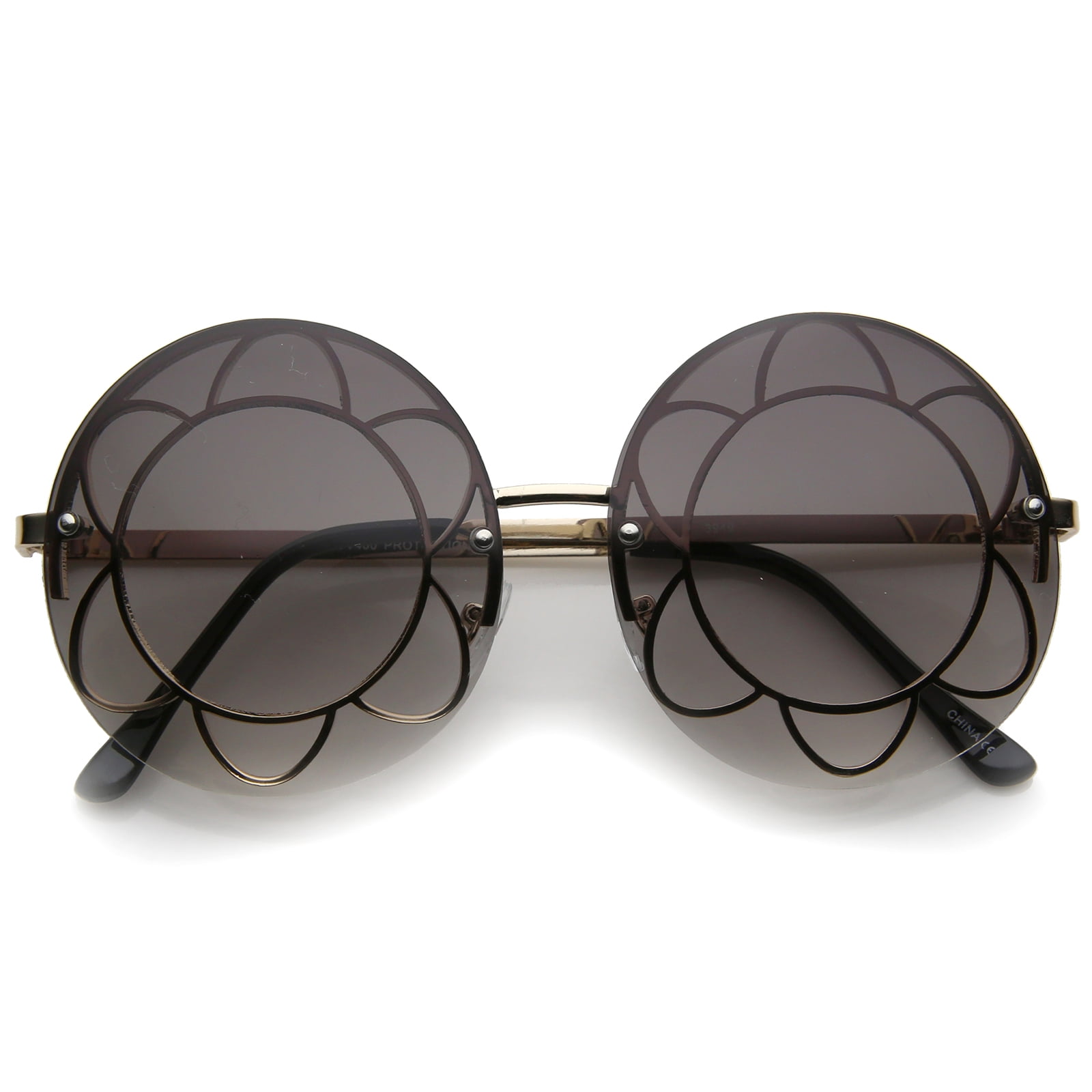 sunglass.la sunglassLA Women's Rimless Floral Frame Gradient Lens