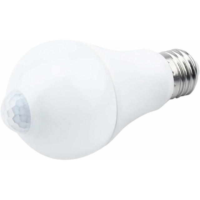 E27 LED Bulb with Motion Sensor Smart Light 9W Replaces 90W Energy Saving Bulb 120° Beam Angle, White, E27, 9W