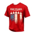 thumbnail image 2 of LNZGNM Mens Graphic T-Shirts 250 Anniversary USA Crewneck T-Shirts Casual Star Stripes Graphic Short Sleeve Patriotic Shirt Workout Tees Tops,Red 4XL, 2 of 4