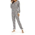 thumbnail image 1 of Seyurigaoka Women Cozy Pajamas Jumpsuit, Cartoon Long Sleeve Buttons O-Neck One-Piece Sleep Wear, 1 of 6