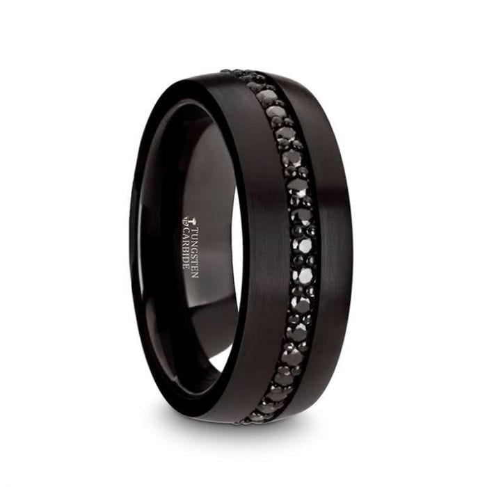 Thorsten VALIANT Black Tungsten with Black Sapphires Wedding Ring