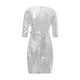 thumbnail image 5 of TRKIYQC Vestido sexy de lentejuelas para mujer, sexy, cuello en V profundo, manga larga, con purpurina, mini vestido de cóctel, baile, fiesta bodycon TRKIYQC Moda，ocio, 5 of 9